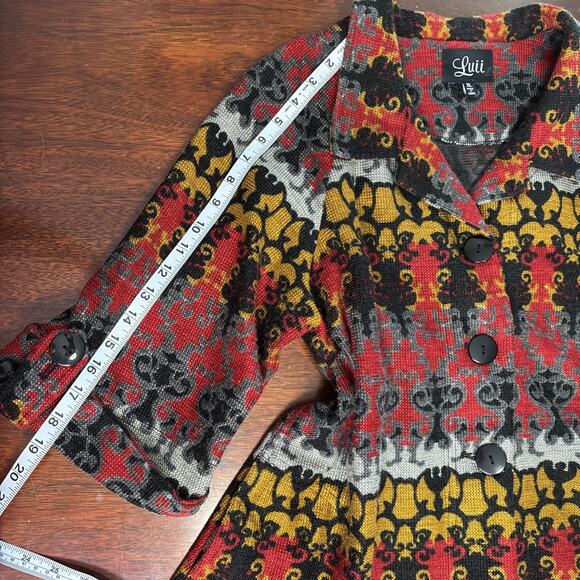 Luii Wool Blend Tunic Jacket Size XL Artsy Eclectic Folksy Lagenlook Lightweight - Picture 7 of 8